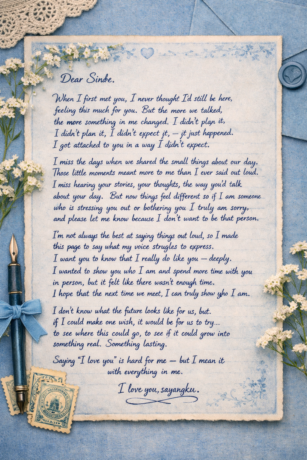 Vintage love letter